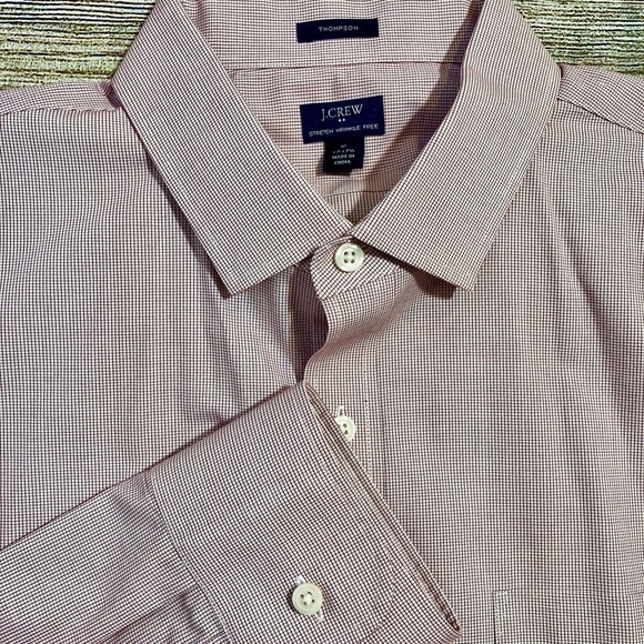 J Crew Thompson Mens XL 17-17.5 Button Up Shirt Long Sleeve Stretch Wrinkle Free - Picture 1 of 5